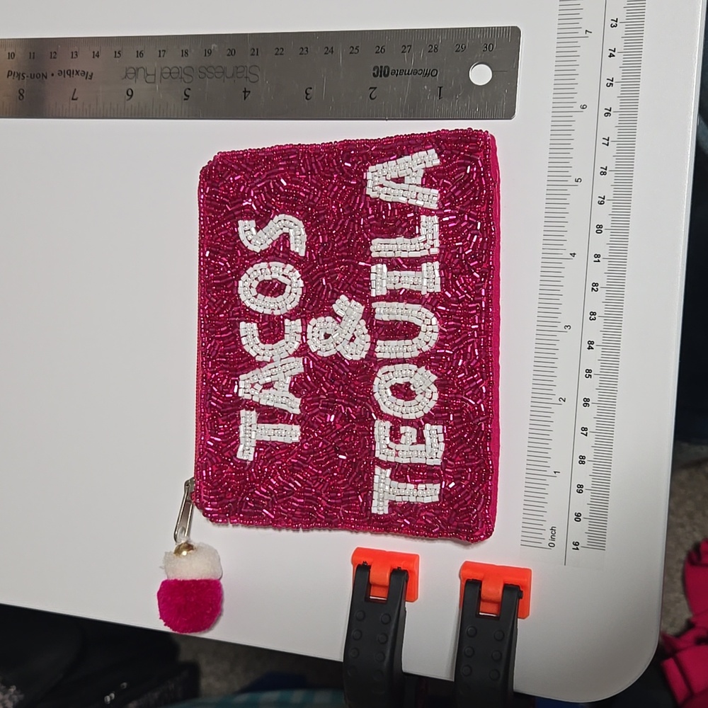 NWOT - Tacos & Tequila beaded clutch purse